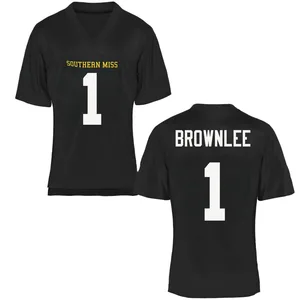 Jason Brownlee Southern Miss Golden Eagles Women's Replica Black Football Jersey - Gold